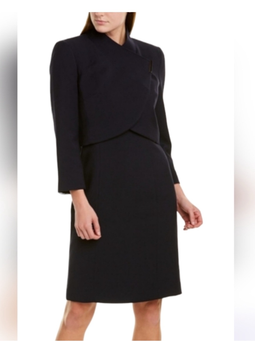 Tahari ASL Black Sheath Dress with Cropped Jacket